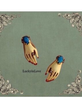 ALEXIS BITTAR • NEW Classic Vanitas Victorian Style Healing Hands Stud Earrings